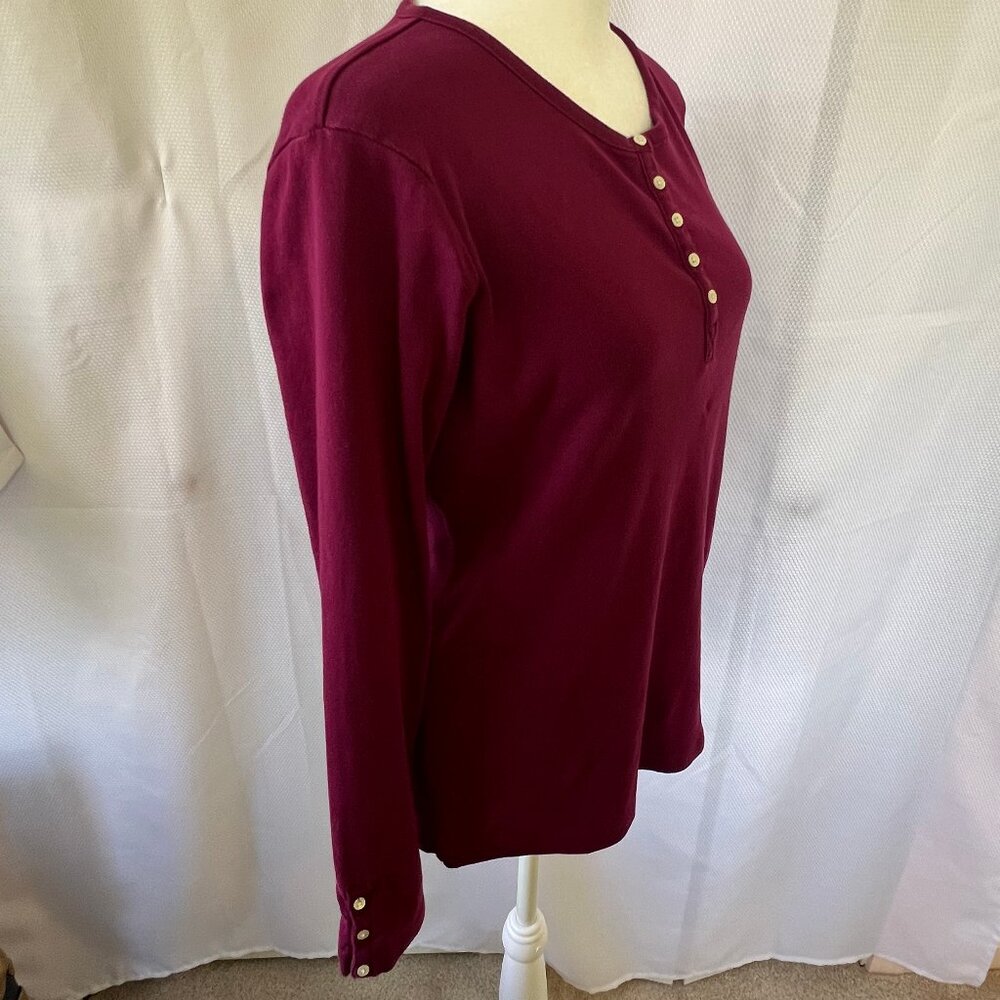 Lands' End Women's Long Sleeve Henley - Picture 5 of 12